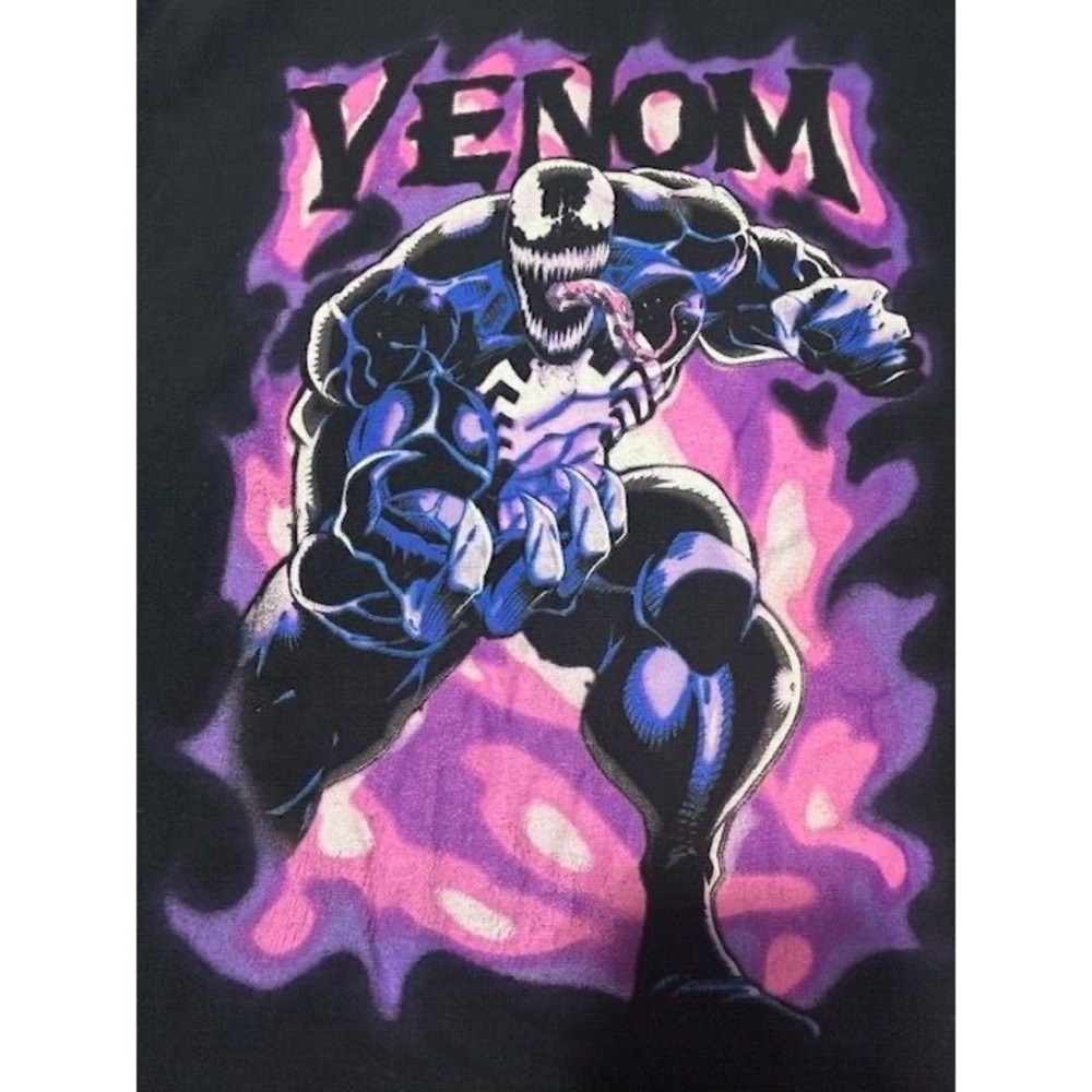 MARVEL VENOM Mad Engine Adult T-Shirt Black Purple Smoke‎ Style - Size 2XL